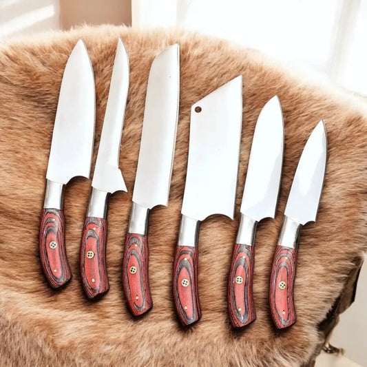 "Premium Professional Chef Knives Set - Stainless Steel Blades with Leather Case" | 13 Inch | Stainless Steel | Kitchen Knives Set