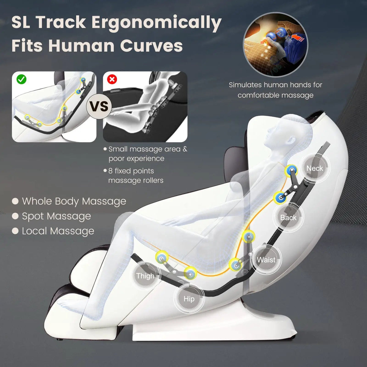 Full Body Massage Chair | 49in SL Track | Heat Therapy | Advanced Airbags