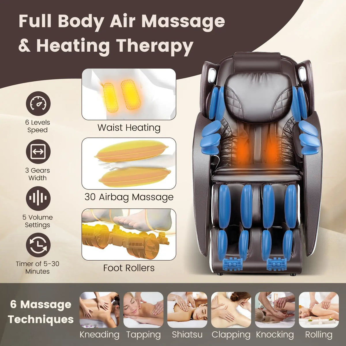 Full Body Massage Chair | 49in SL Track | Heat Therapy | Advanced Airbags