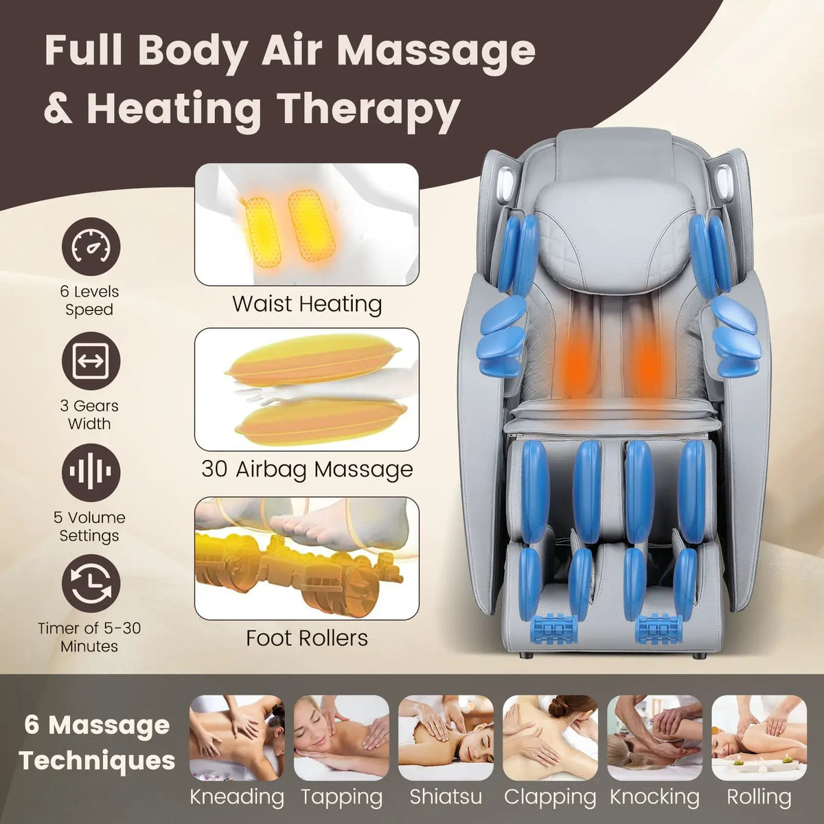 Full Body Massage Chair | 49in SL Track | Heat Therapy | Advanced Airbags