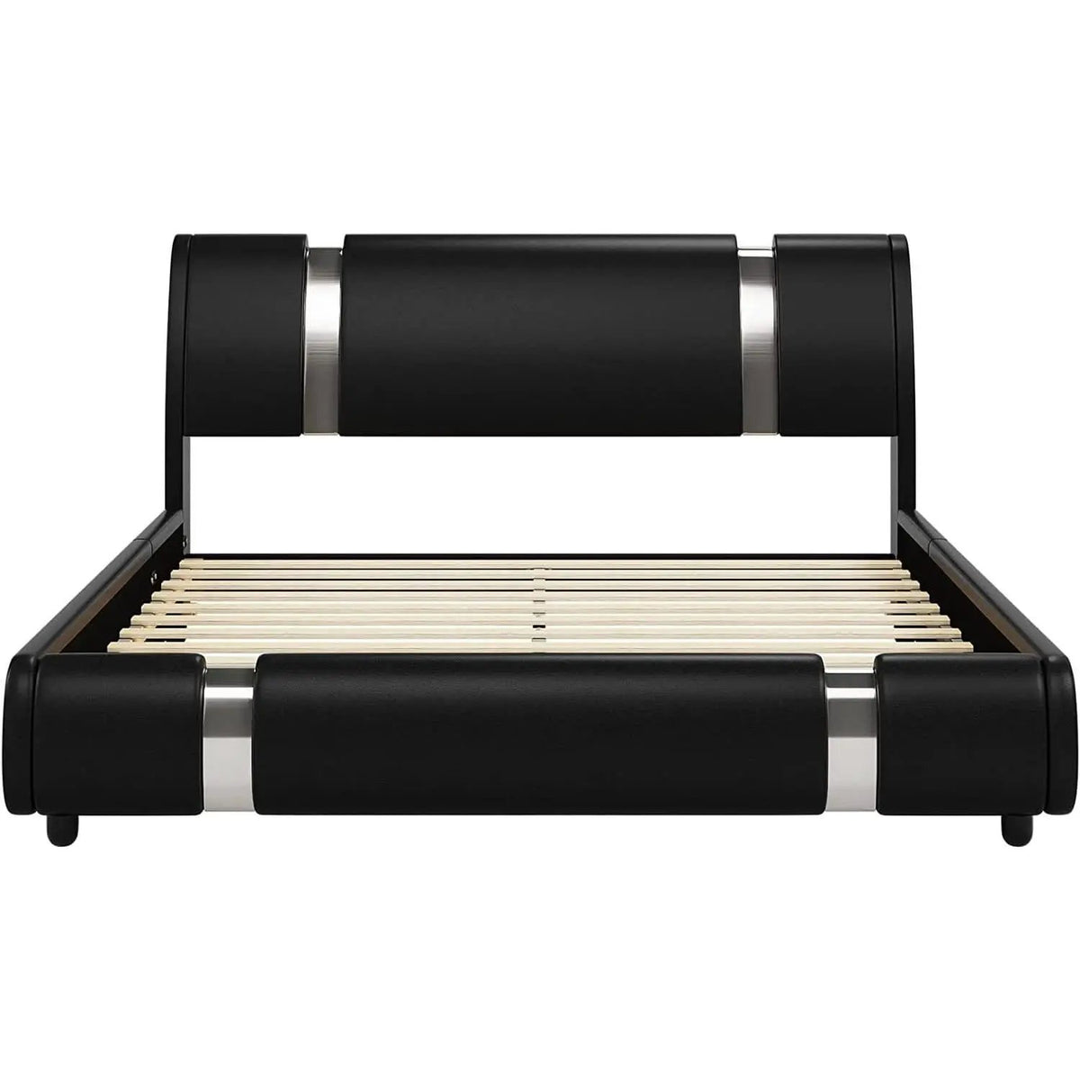 Queen Faux Leather Bed Frame With Adjustable Headboard from PriceLows™