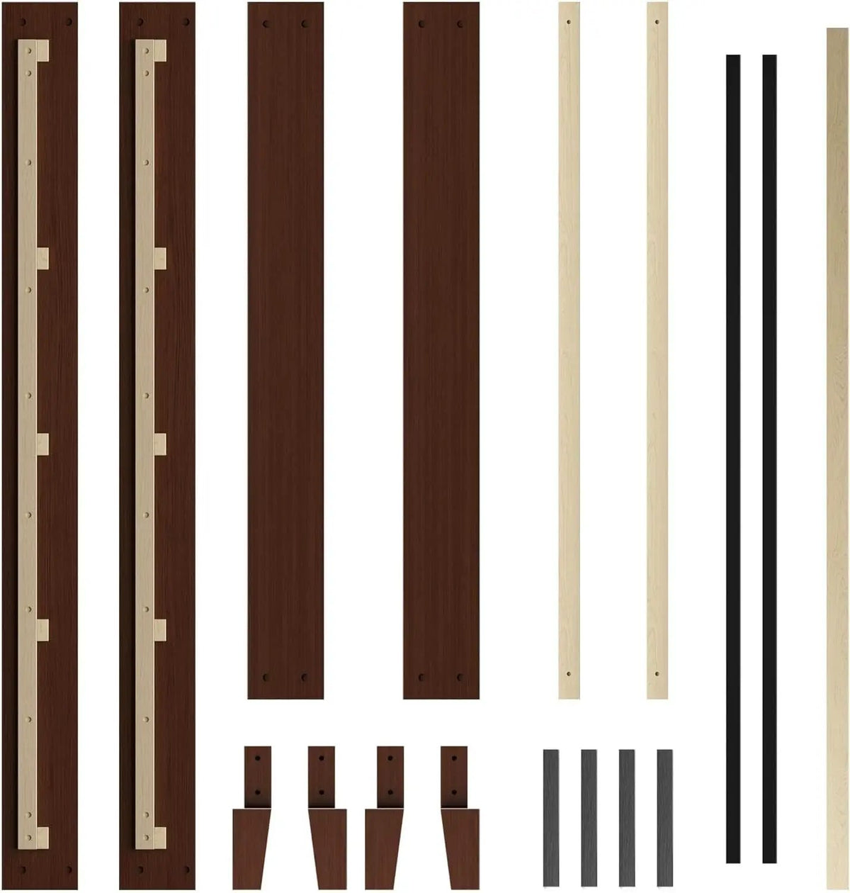 Queen Platform Bed Frame Dark Walnut Underbed Storage from PriceLows™