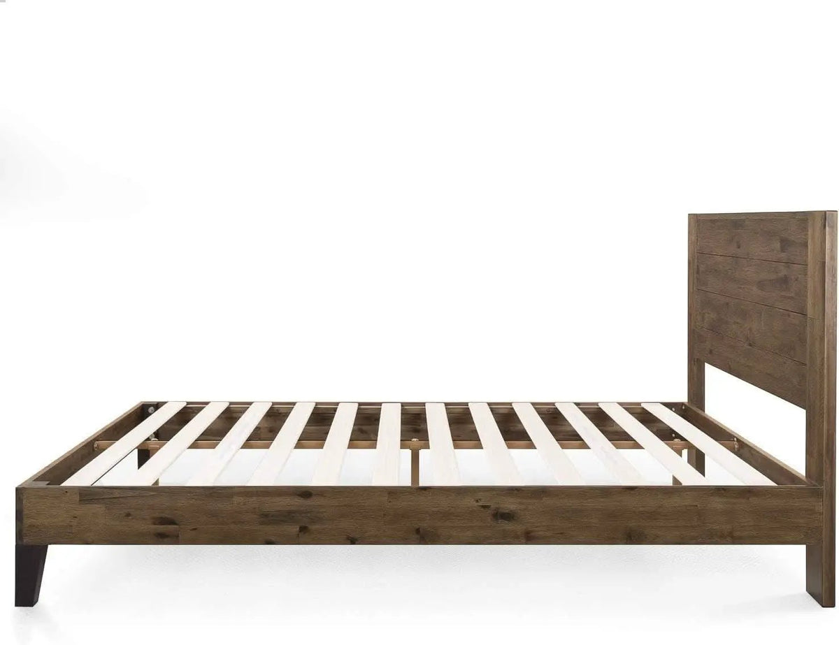 Queen Size Solid Wood Platform Bed Frame With Headboard from PriceLows™