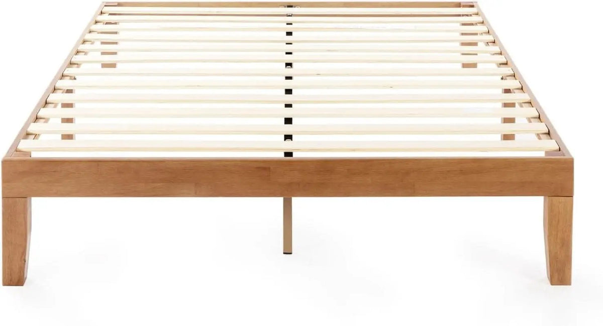 Queen Solid Pine Platform Bed With Slats No Box Spring from PriceLows™