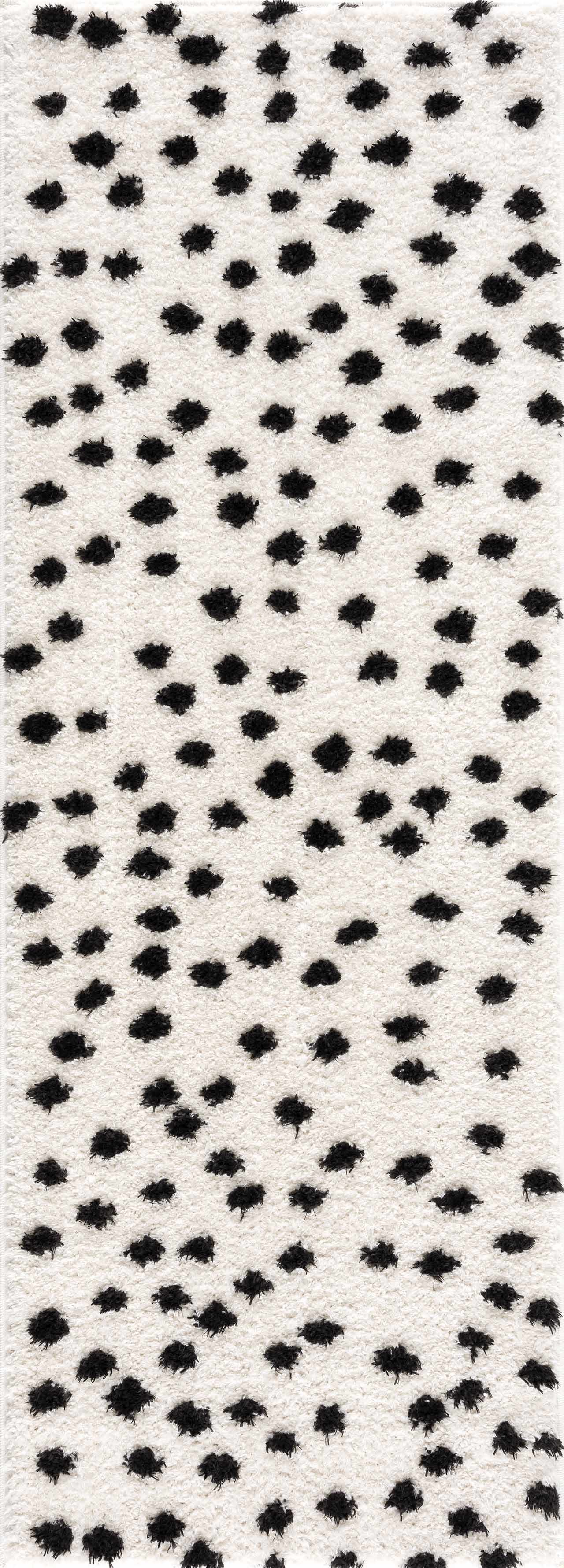 Cansu Black & White Dotted Area Rug from PriceLows™
