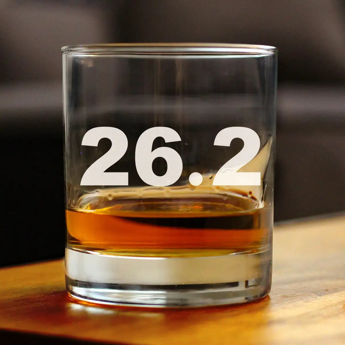 Whiskey Rocks Glass | 10 Ounce Etched Finish | Marathon Theme | Single Piece