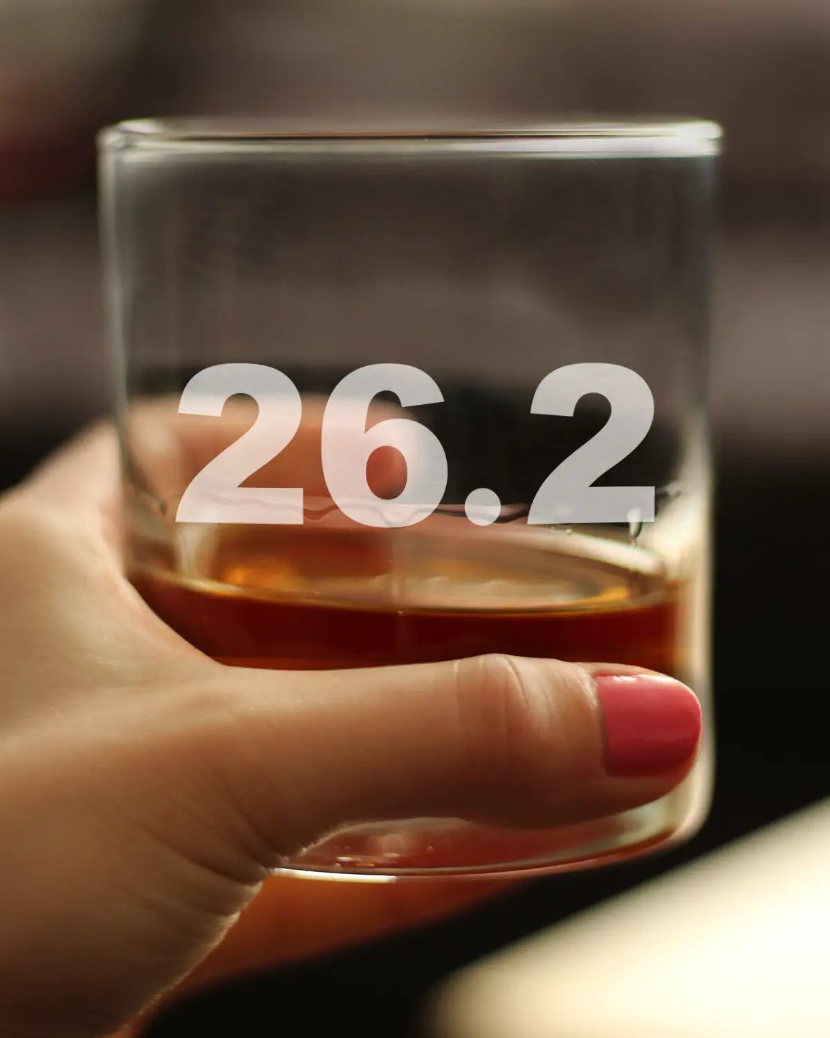 Whiskey Rocks Glass | 10 Ounce Etched Finish | Marathon Theme | Single Piece