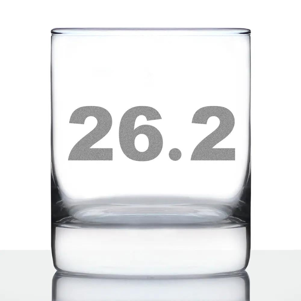 Whiskey Rocks Glass | 10 Ounce Etched Finish | Marathon Theme | Single Piece