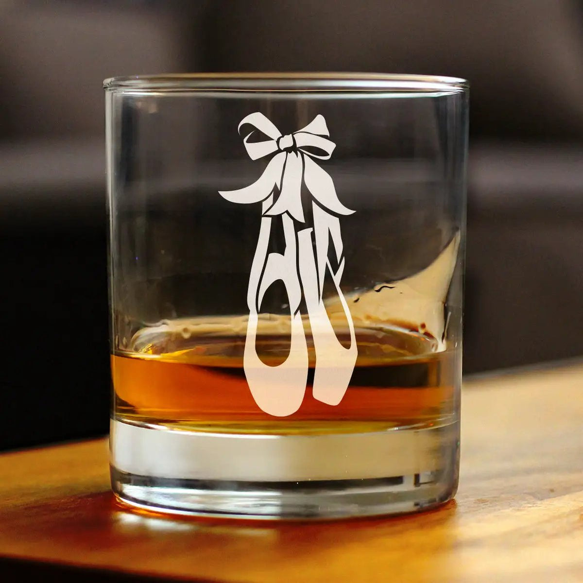 Whiskey Rocks Glass | Ballet Shoe Etching | 10 Oz Capacity