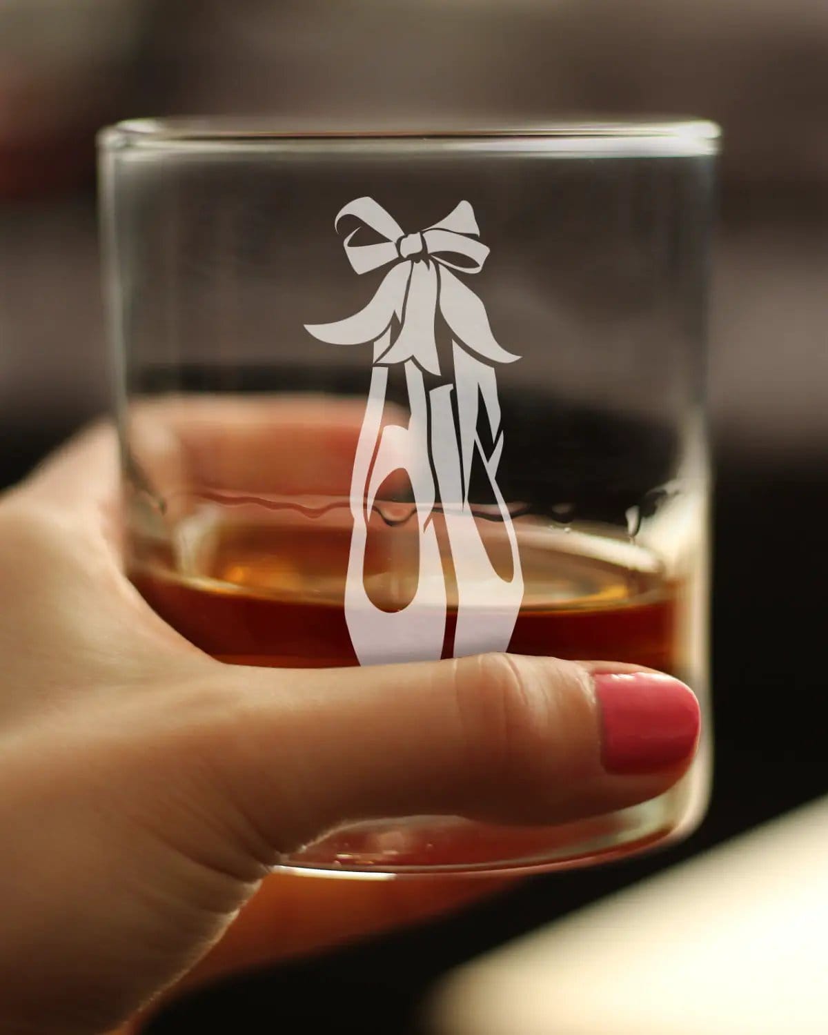 Whiskey Rocks Glass | Ballet Shoe Etching | 10 Oz Capacity