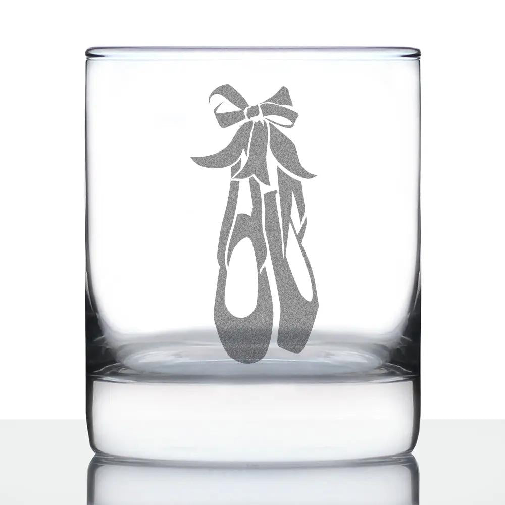 Whiskey Rocks Glass | Ballet Shoe Etching | 10 Oz Capacity
