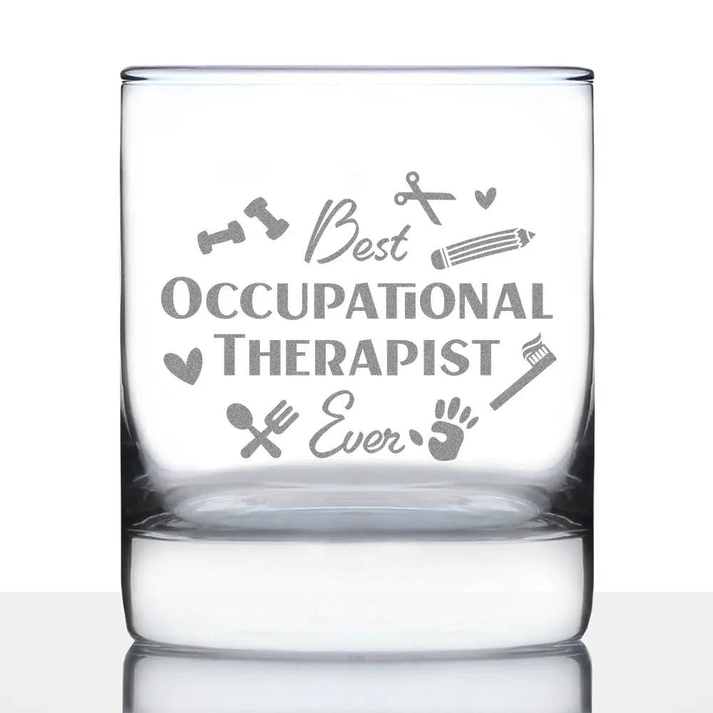 Whiskey Rocks Glass | Etched Occupational Therapist | 10 Oz | Single