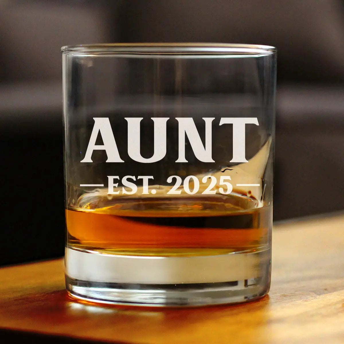 Whiskey Rocks Glass | Hand Etched | Aunt Gift Design | 10 Oz Bowl