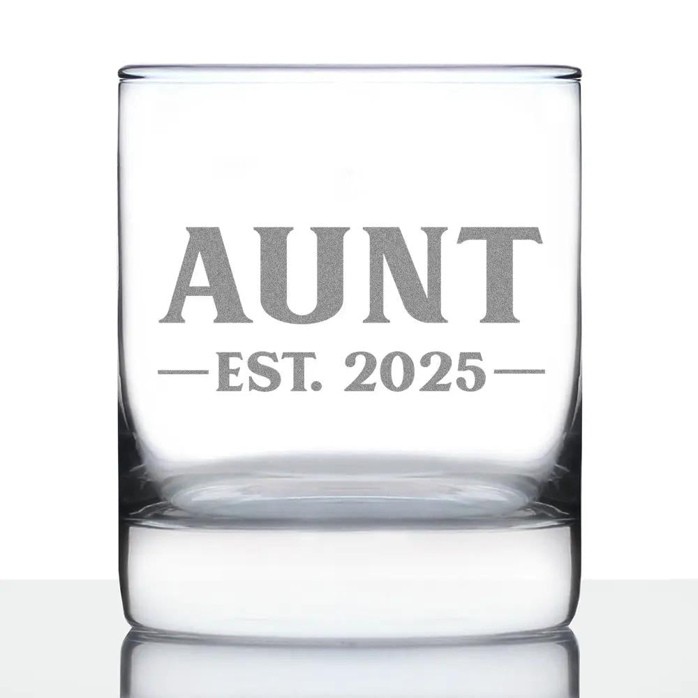 Whiskey Rocks Glass | Hand Etched | Aunt Gift Design | 10 Oz Bowl