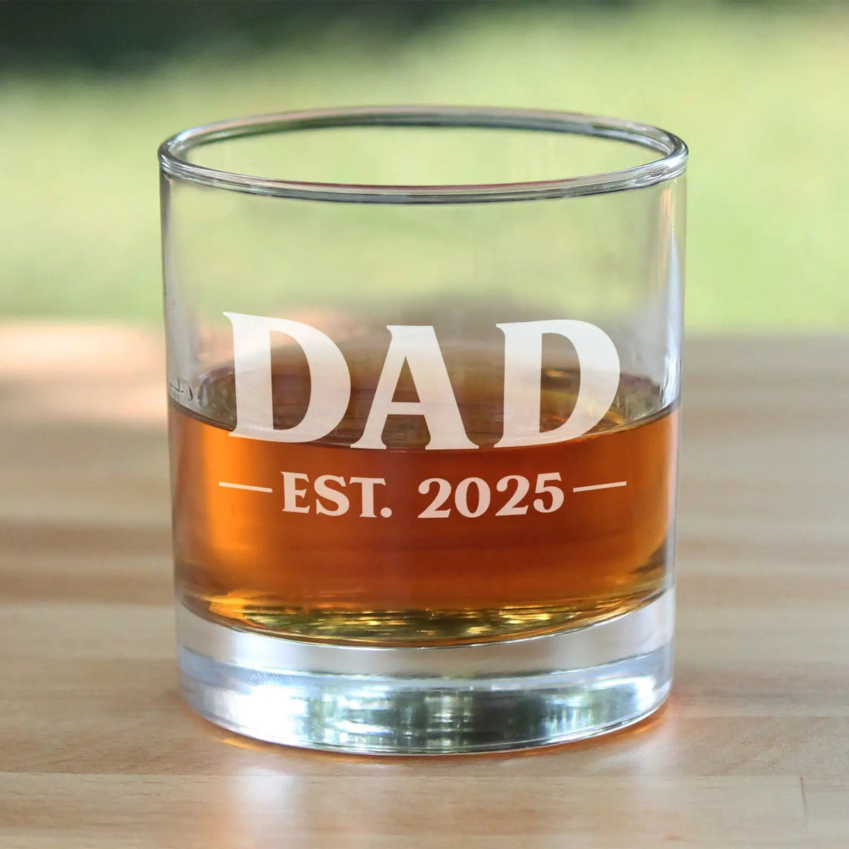 Whiskey Rocks Glass | Etched New Father Design | 10 Oz