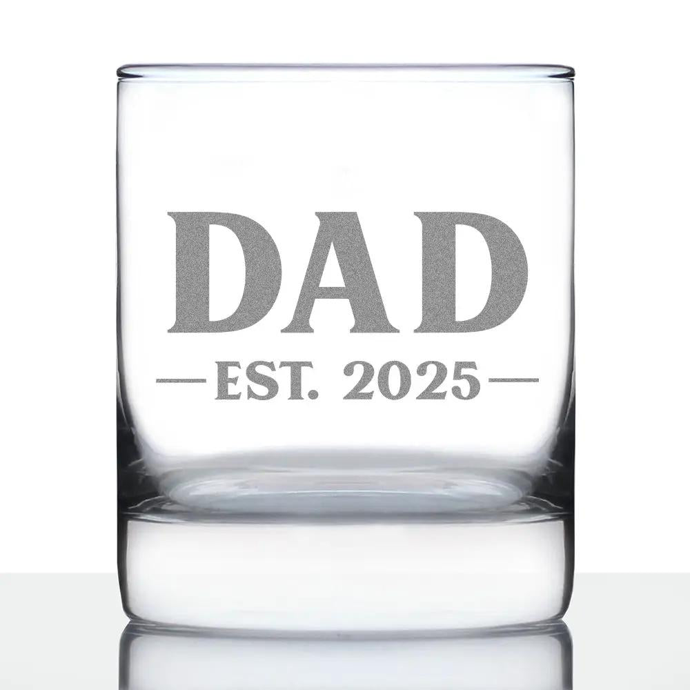 Whiskey Rocks Glass | Etched New Father Design | 10 Oz
