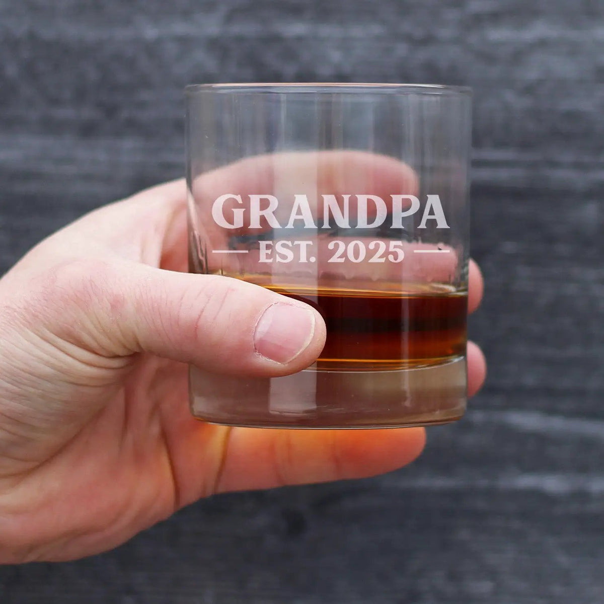 Whiskey Rocks Glass | 10 Oz Capacity | Hand Etched Text | Standard Size