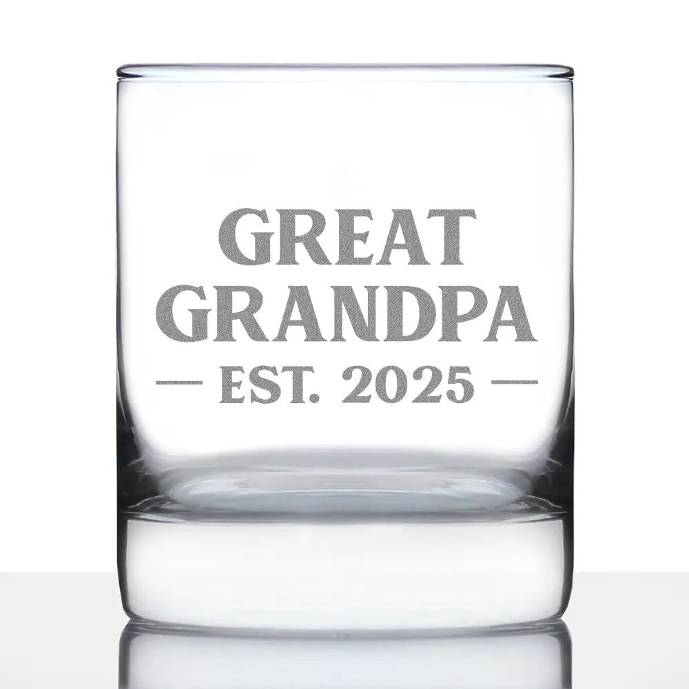 Whiskey Rocks Glass | 10 Oz Capacity | Hand Etched Great Grandpa