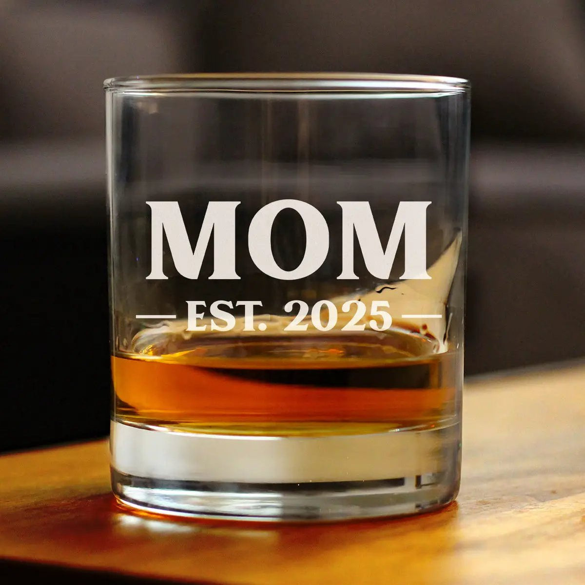 Whiskey Rocks Glass | Hand Etched | 10 Ounce | Mom Est 2025