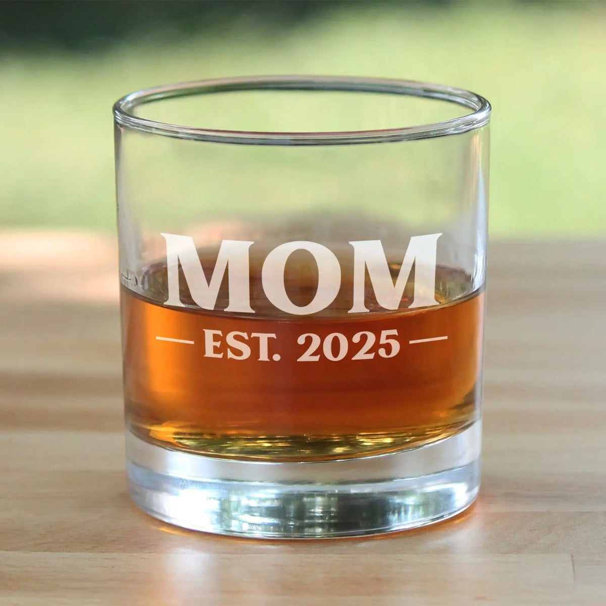 Whiskey Rocks Glass | Hand Etched | 10 Ounce | Mom Est 2025