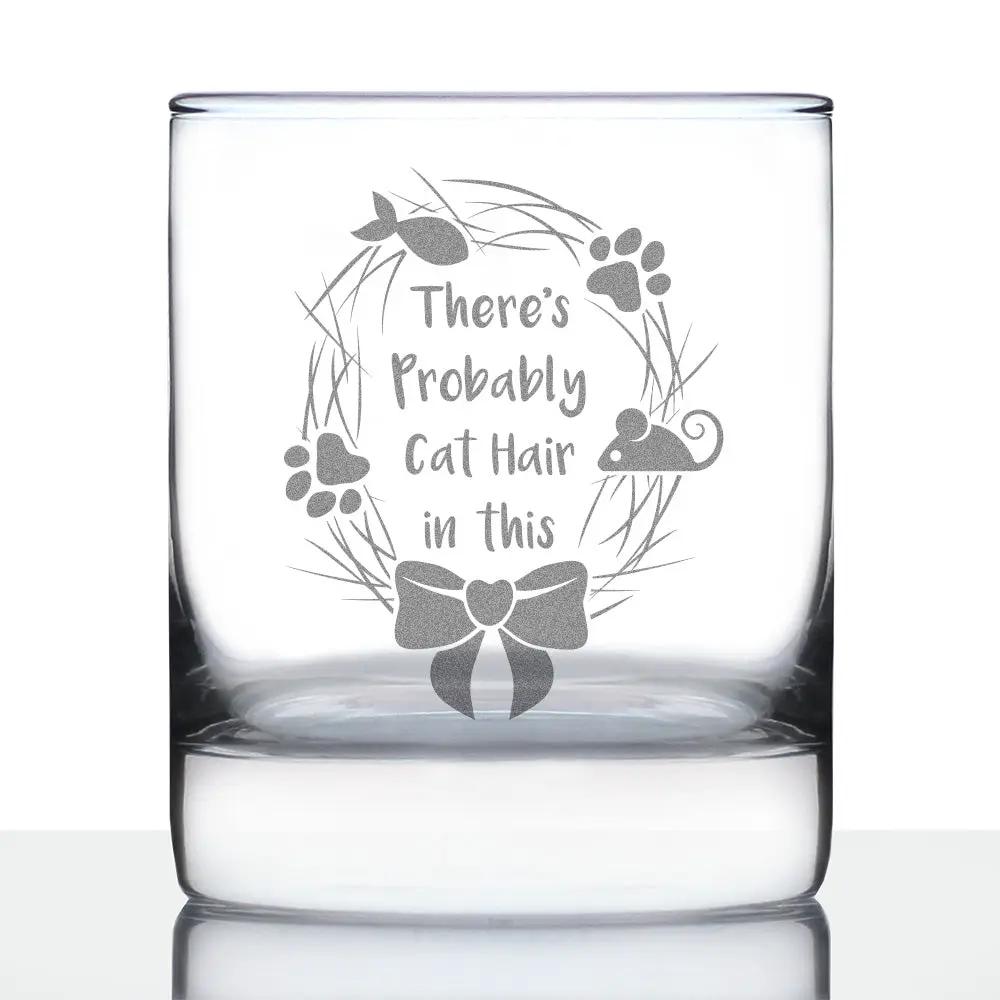 Whiskey Rocks Glass | 10 Oz Capacity | Deep Etched Cat Quote