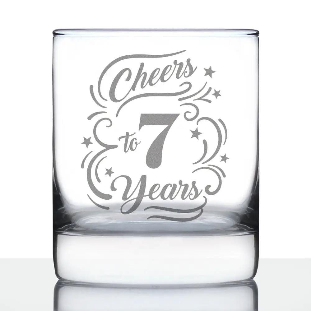 Etched Stemless Wine Glass | 11 oz | Dishwasher Safe | Cheers to Years - Anniversary Party Cups & Decor