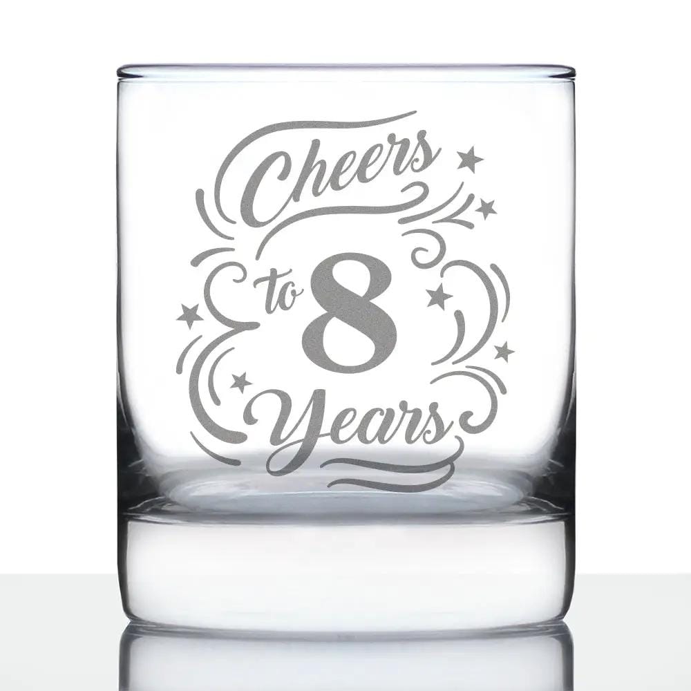 Etched Stemless Wine Glass | 11 oz | Dishwasher Safe | Cheers to Years - Anniversary Party Cups & Decor