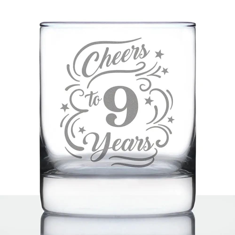 Etched Stemless Wine Glass | 11 oz | Dishwasher Safe | Cheers to Years - Anniversary Party Cups & Decor