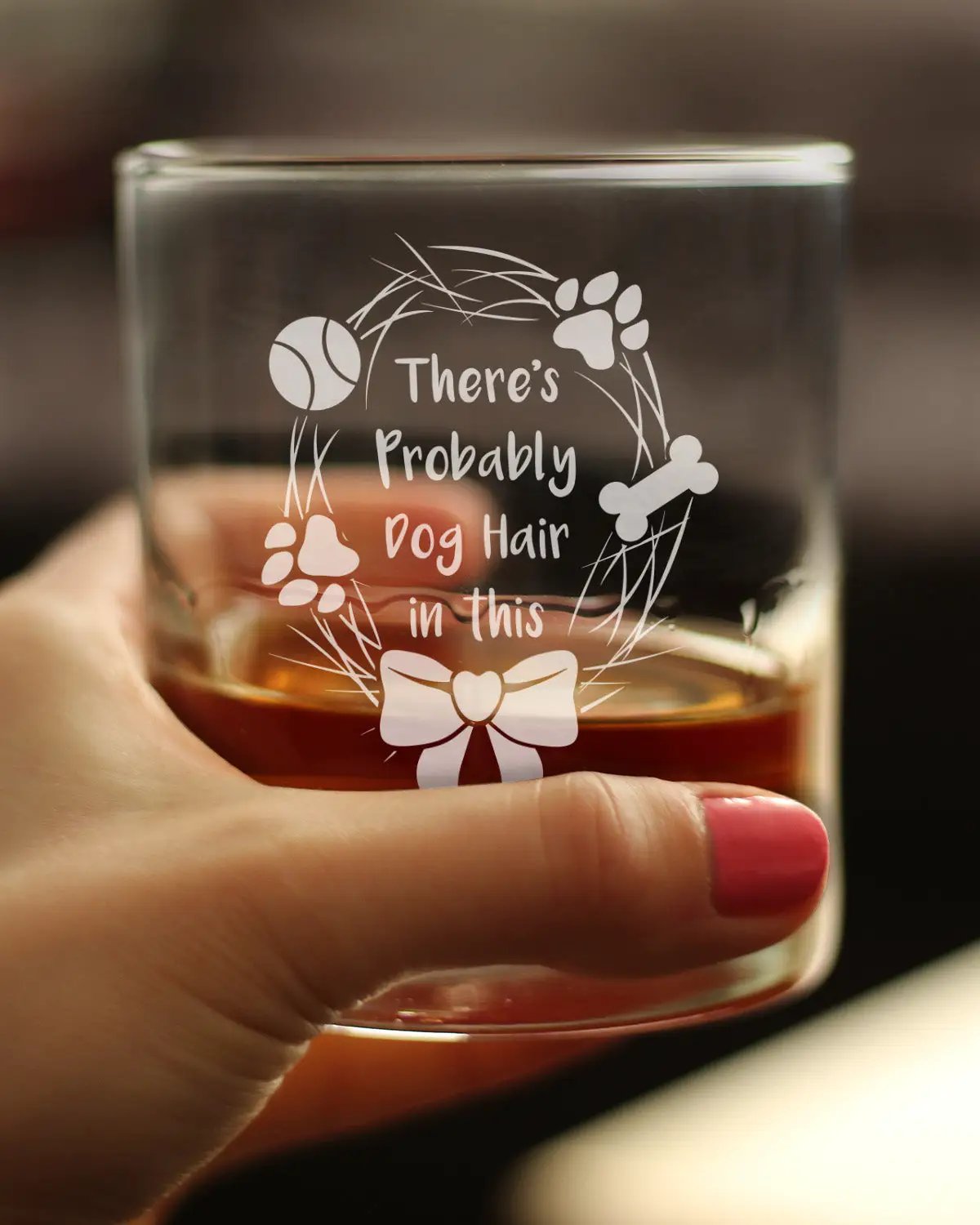Whiskey Rocks Glass | Hand Etched Quote | 10 Oz Size | Fun Dog Lover Theme