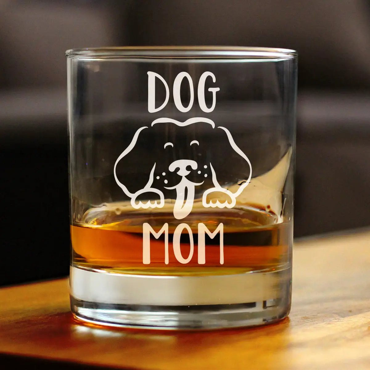 Whiskey Rocks Glass | Dog Mom Etching | 10 Oz Capacity
