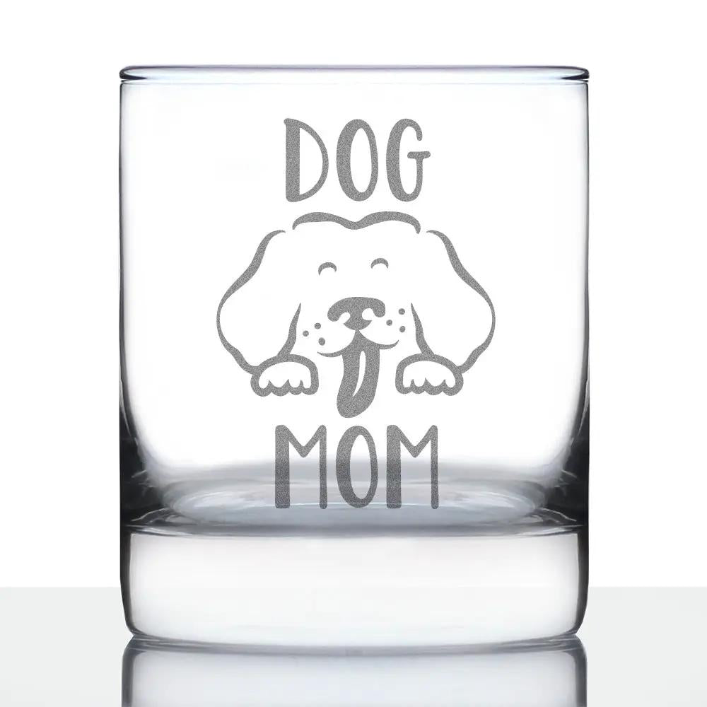 Whiskey Rocks Glass | Dog Mom Etching | 10 Oz Capacity