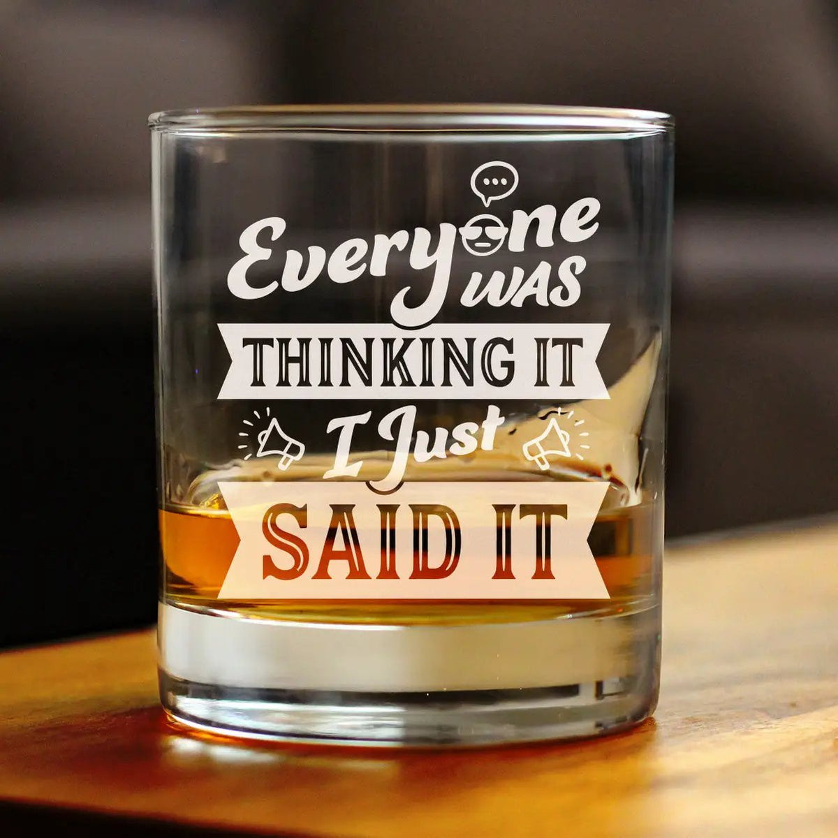 Whiskey Rocks Glass | Hand Etched Text | Dishwasher Safe | 10 Oz