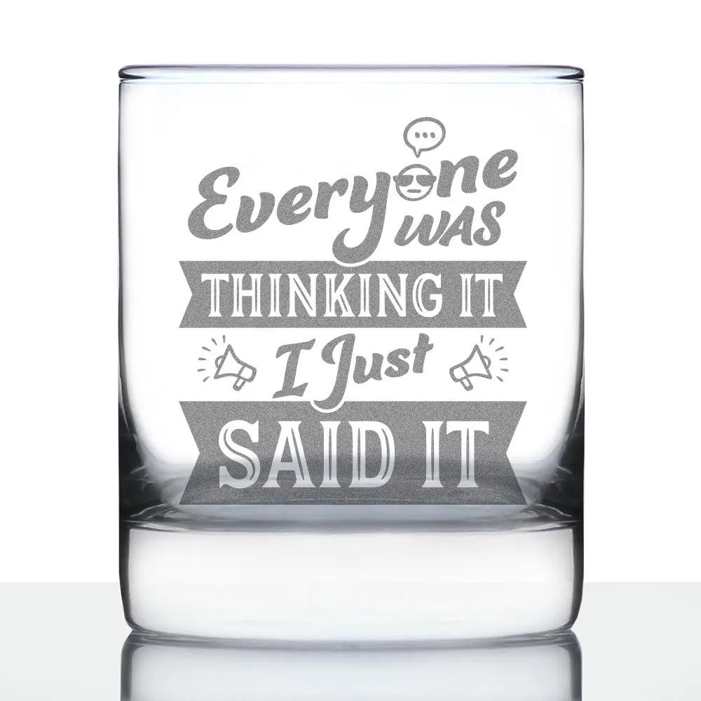 Whiskey Rocks Glass | Hand Etched Text | Dishwasher Safe | 10 Oz