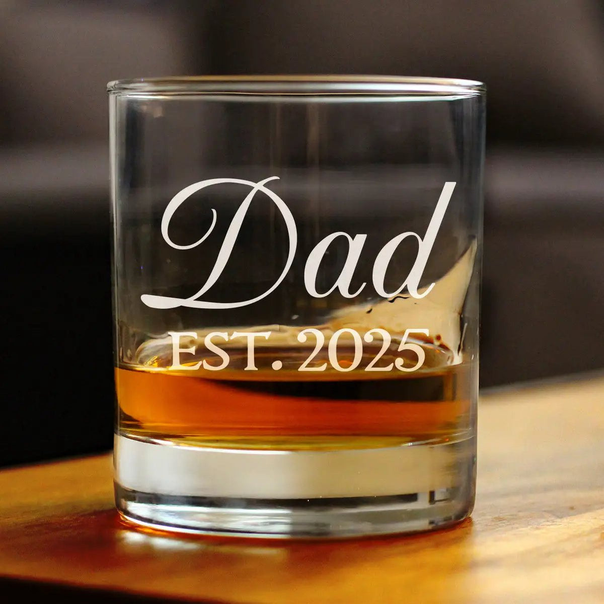 Whiskey Rocks Glass | Hand Etched | 10 Oz | Dad Design