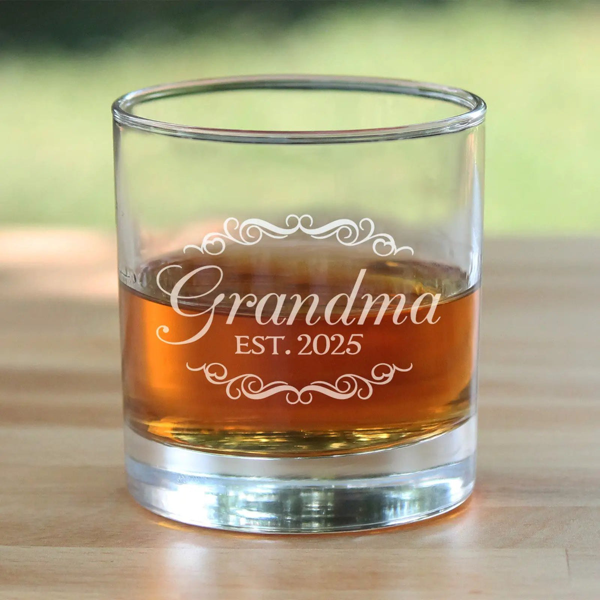 Whiskey Rocks Glass | Grandma Est 2025 Etched | Dishwasher Safe | 10 Oz