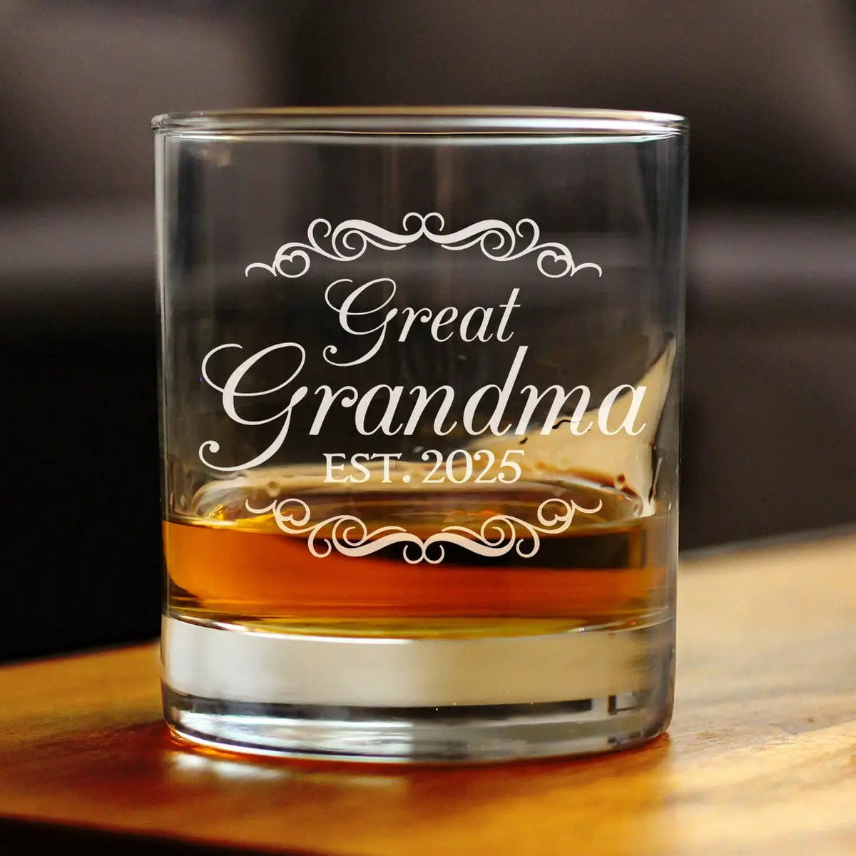 Whiskey Rocks Glass | Hand Etched Great Grandma | 10 Oz Glass