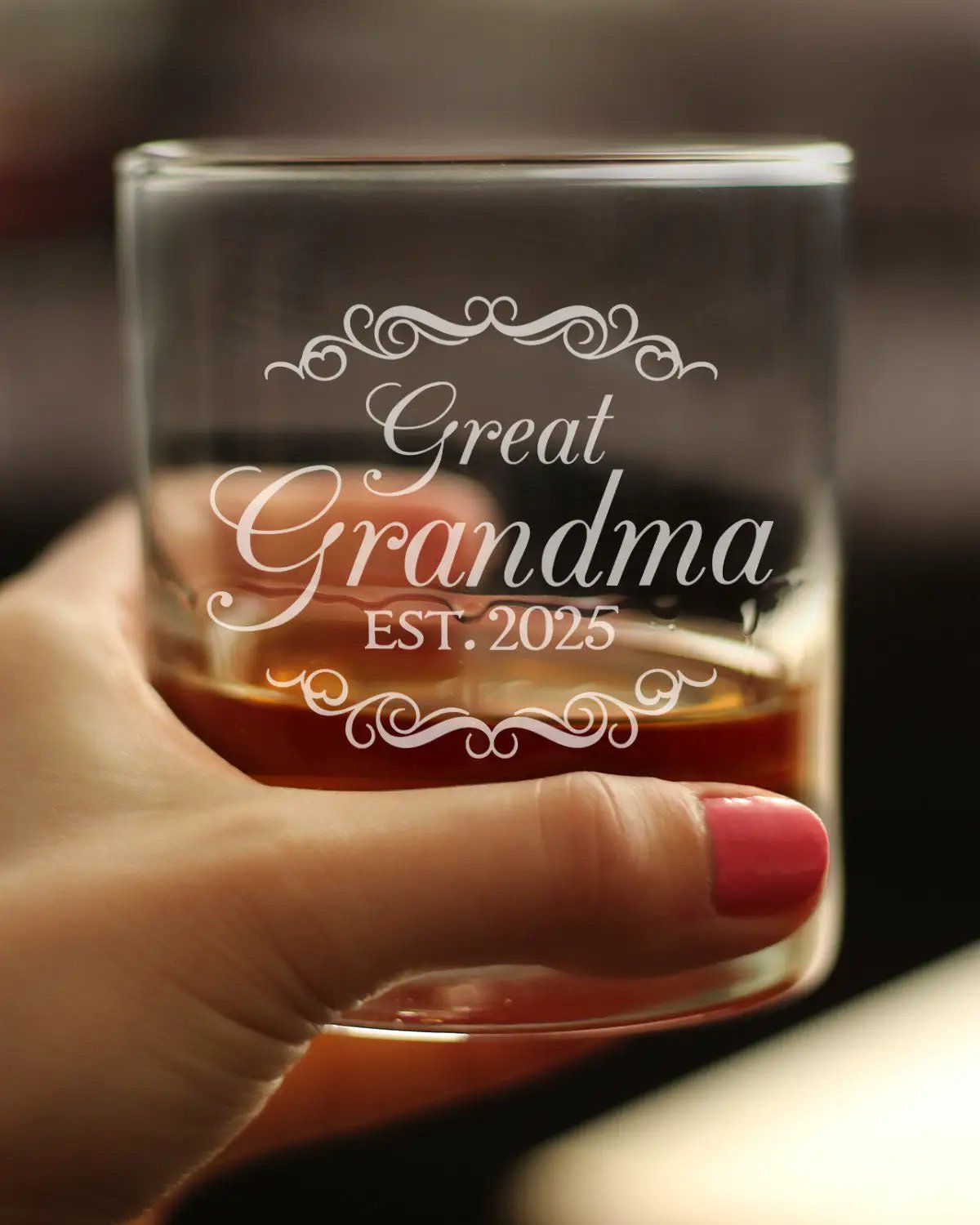 Whiskey Rocks Glass | Hand Etched Great Grandma | 10 Oz Glass