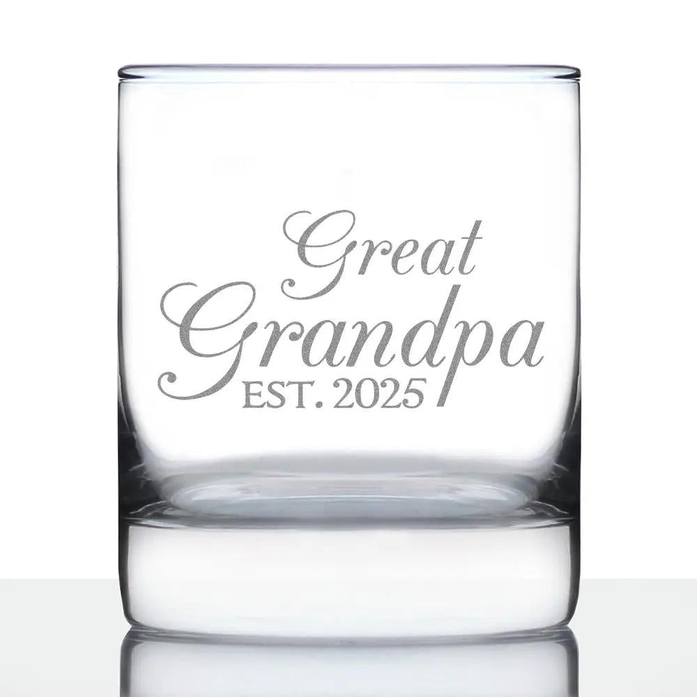 Whiskey Rocks Glass | Great Grandpa Etching | 10 Ounce Capacity