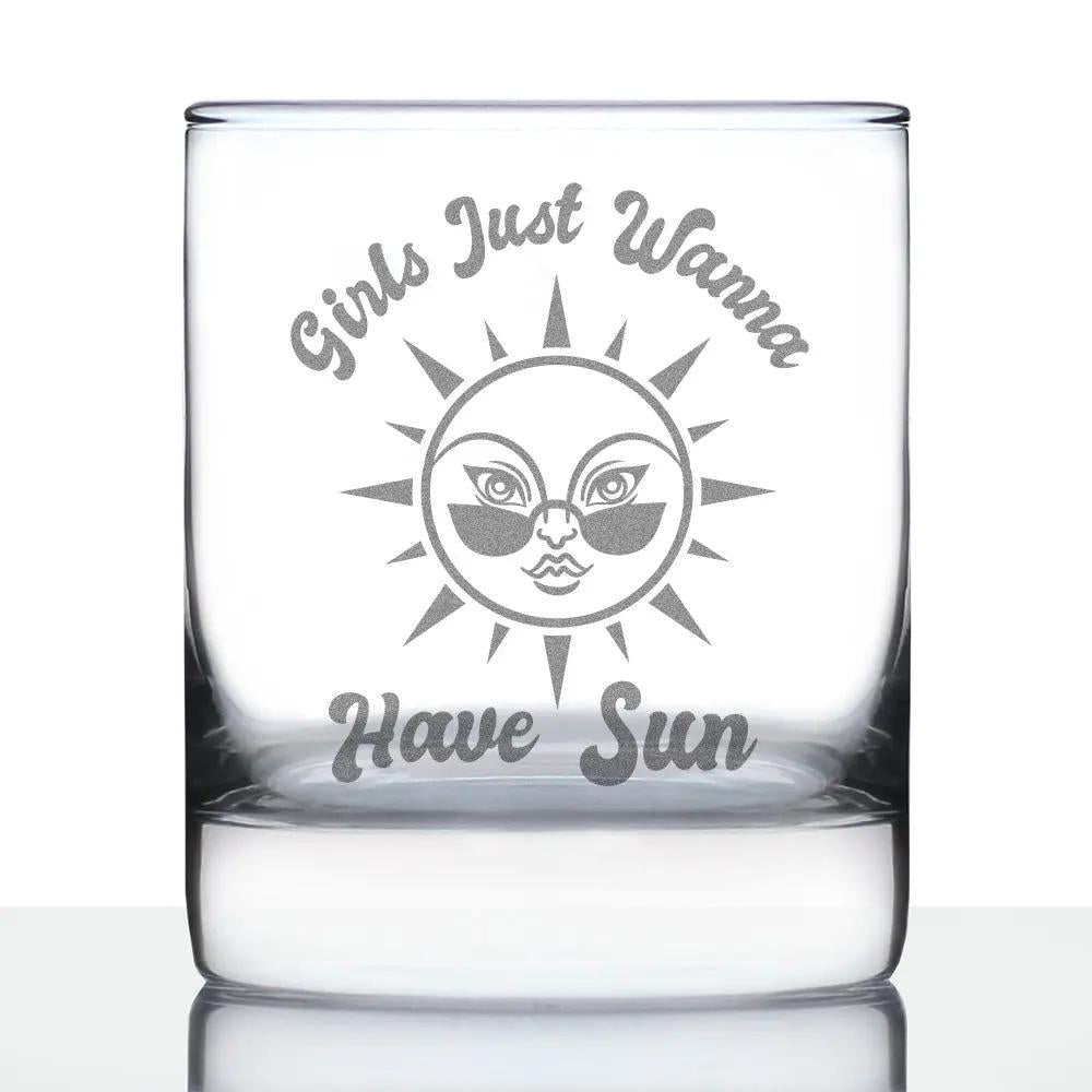 Whiskey Rocks Glass | 10 Oz Capacity | Hand Etched Lettering | Sunset Design