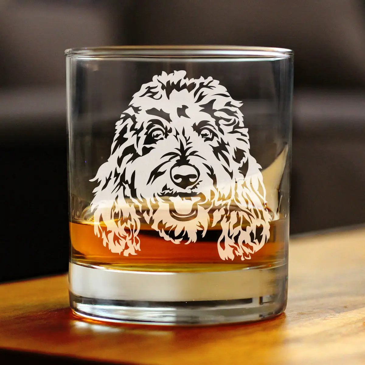 Whiskey Rocks Glass | Goldendoodle Etched Design | 10 Oz