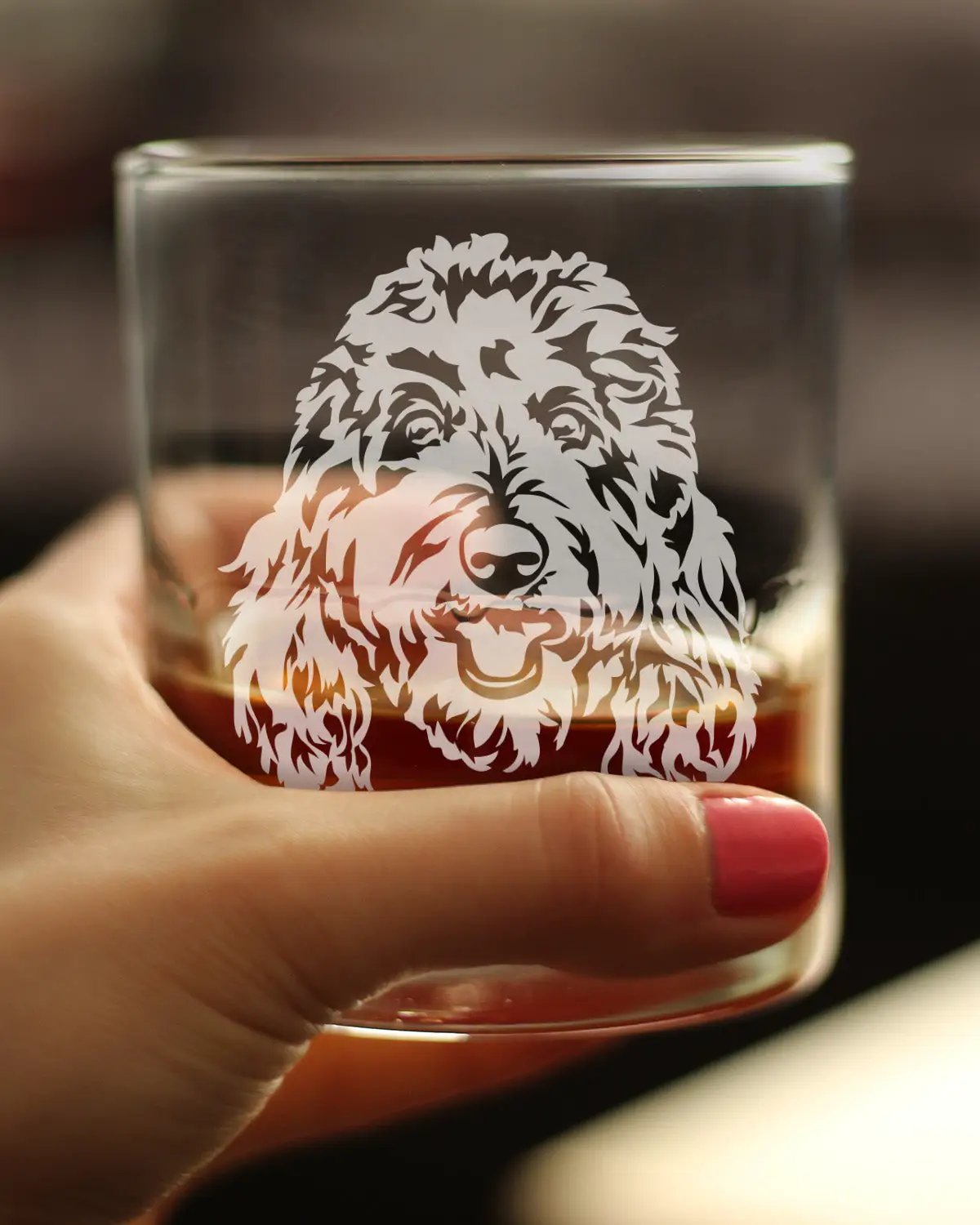 Whiskey Rocks Glass | Goldendoodle Etched Design | 10 Oz