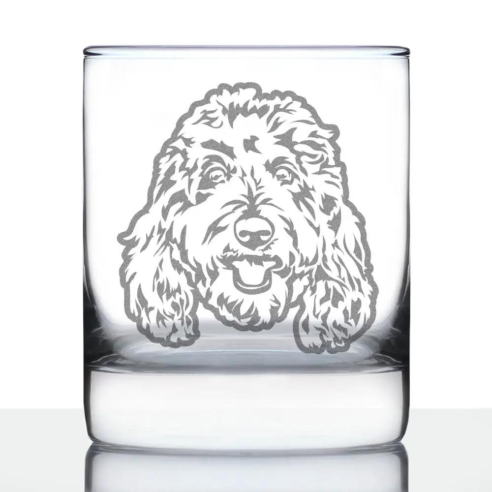Whiskey Rocks Glass | Goldendoodle Etched Design | 10 Oz