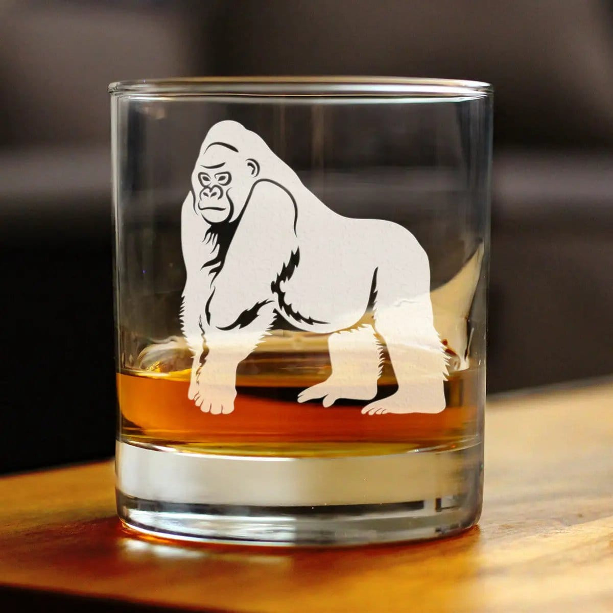 Etched Rocks Glass | 10.25 oz Whiskey Glass | Dishwasher Safe | Gorilla