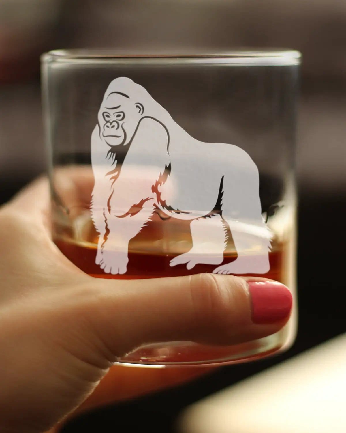 Etched Rocks Glass | 10.25 oz Whiskey Glass | Dishwasher Safe | Gorilla