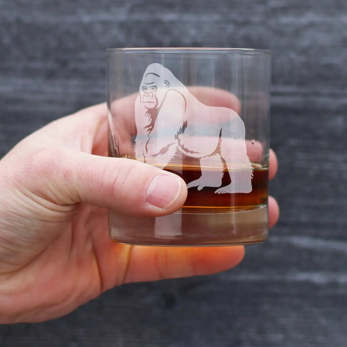 Etched Rocks Glass | 10.25 oz Whiskey Glass | Dishwasher Safe | Gorilla