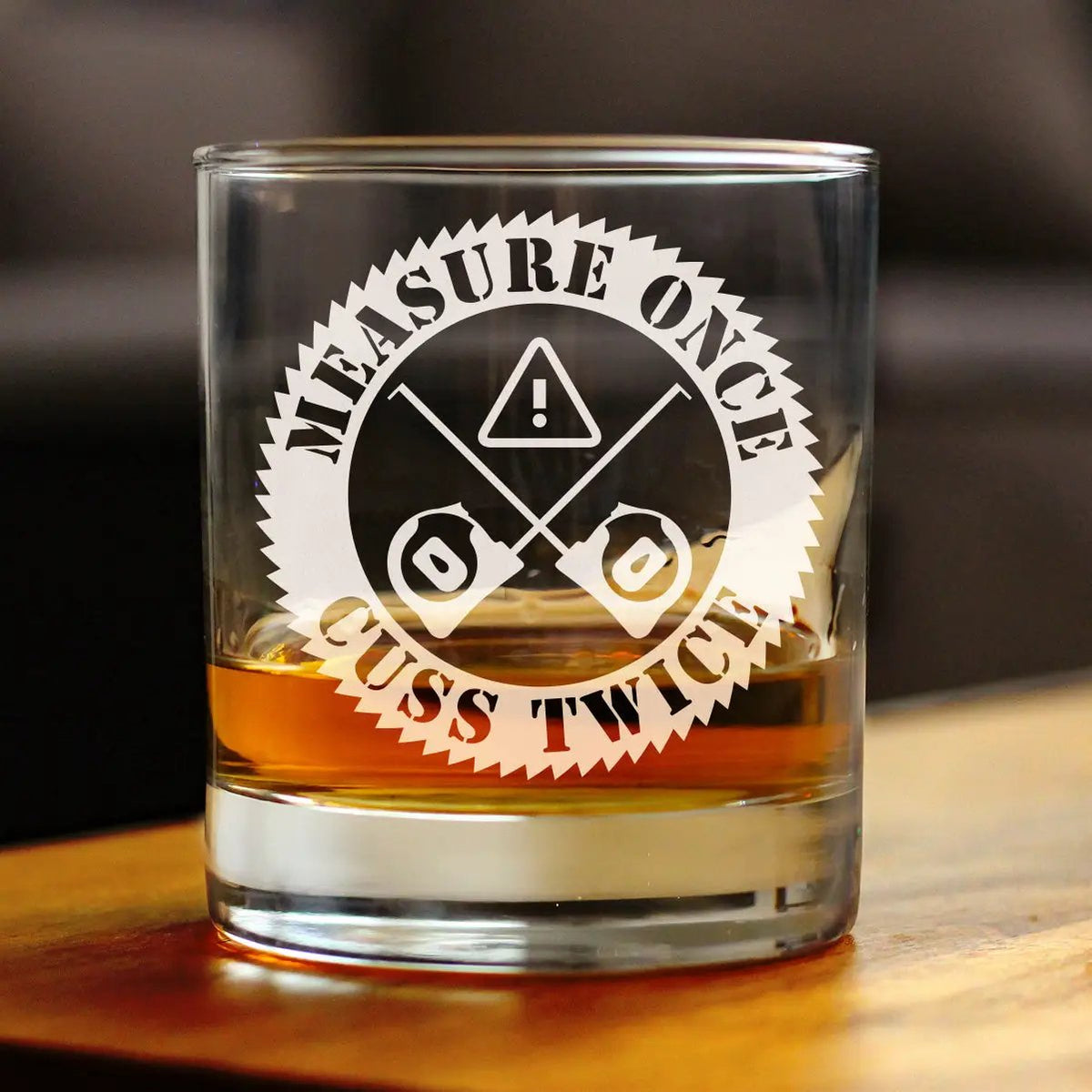 Whiskey Rocks Glass | Etched Humor Design | 10 Oz Capacity | Dishwasher Safe
