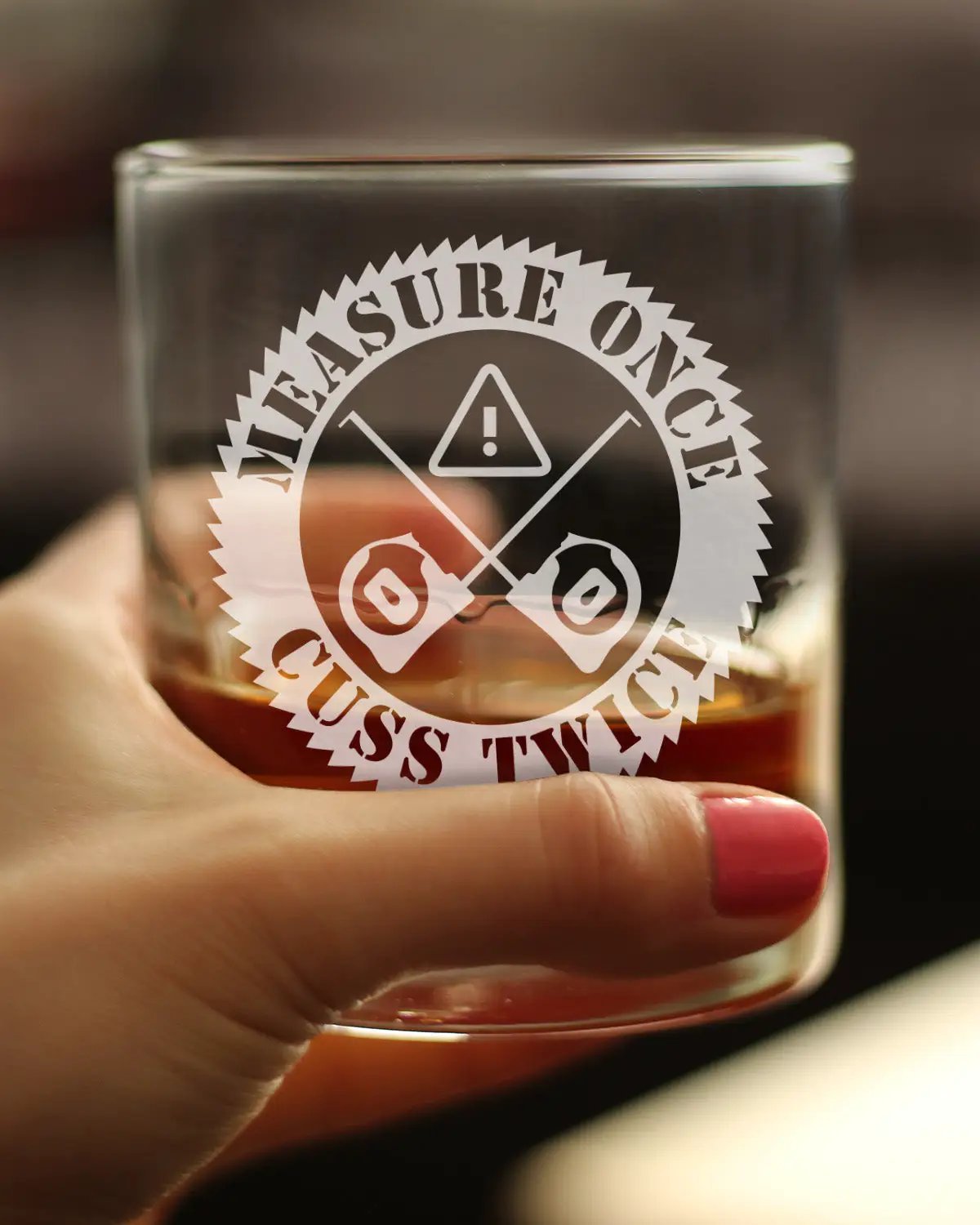 Whiskey Rocks Glass | Etched Humor Design | 10 Oz Capacity | Dishwasher Safe