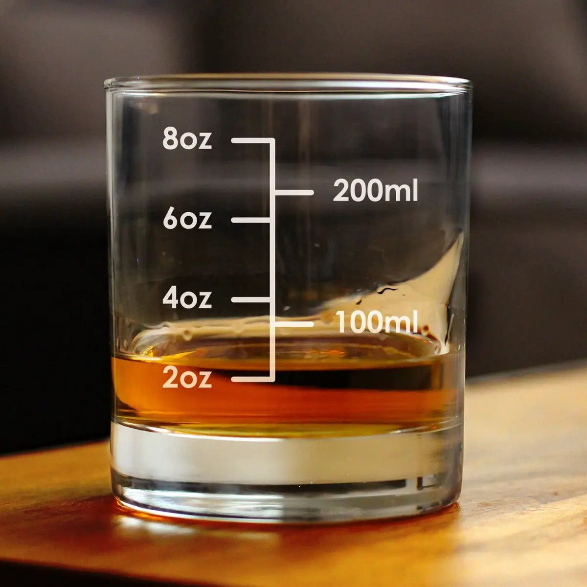 Whiskey Rocks Glass | Etched Measure Lines | 10 Oz Capacity