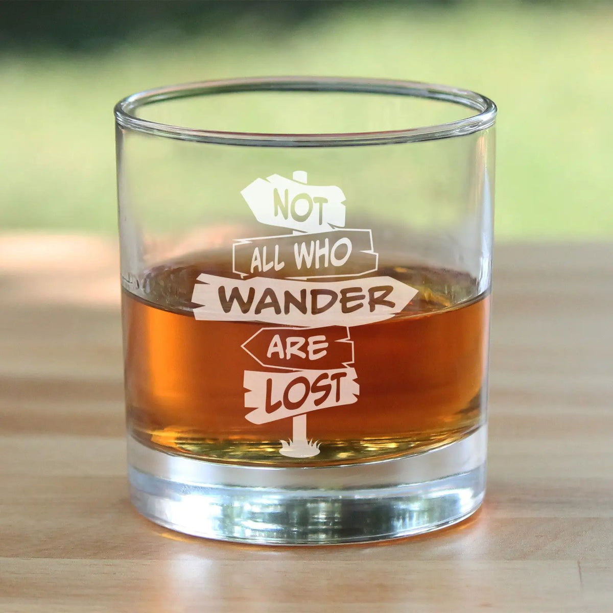 Whiskey Rocks Glass | Hand Etched Quote | 10 Oz Capacity | Clear
