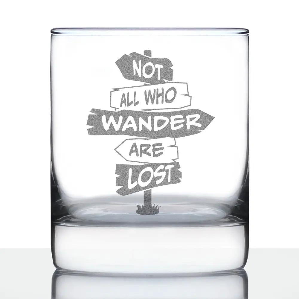 Whiskey Rocks Glass | Hand Etched Quote | 10 Oz Capacity | Clear